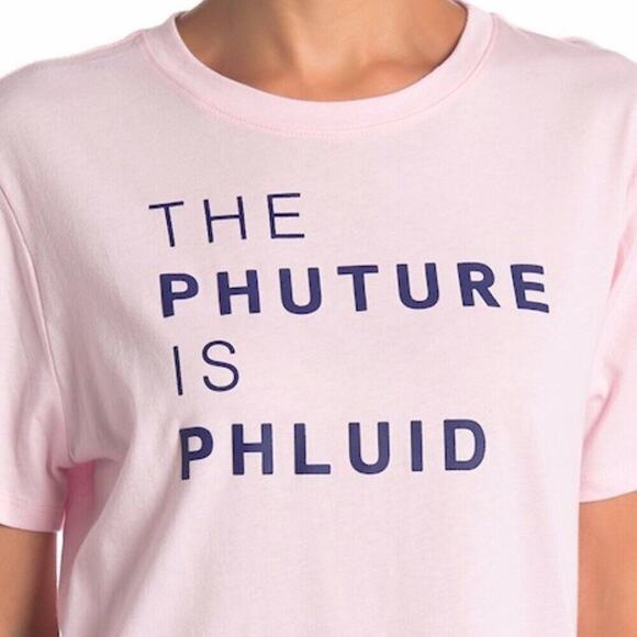 PHLUID PROJECT Pale Pink Crew Neck Graphic Tee Shirt Top Large LGBT LGBTQIA 3 - Picture 3 of 10